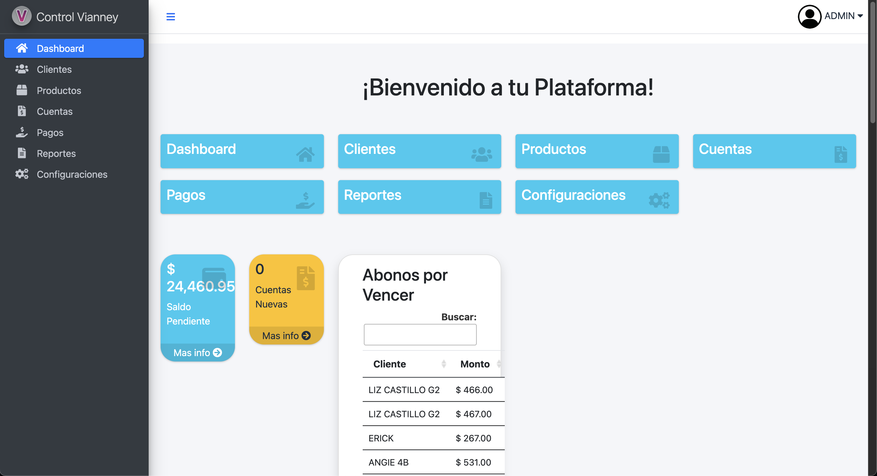 Sistema de Control de Clientes — 1